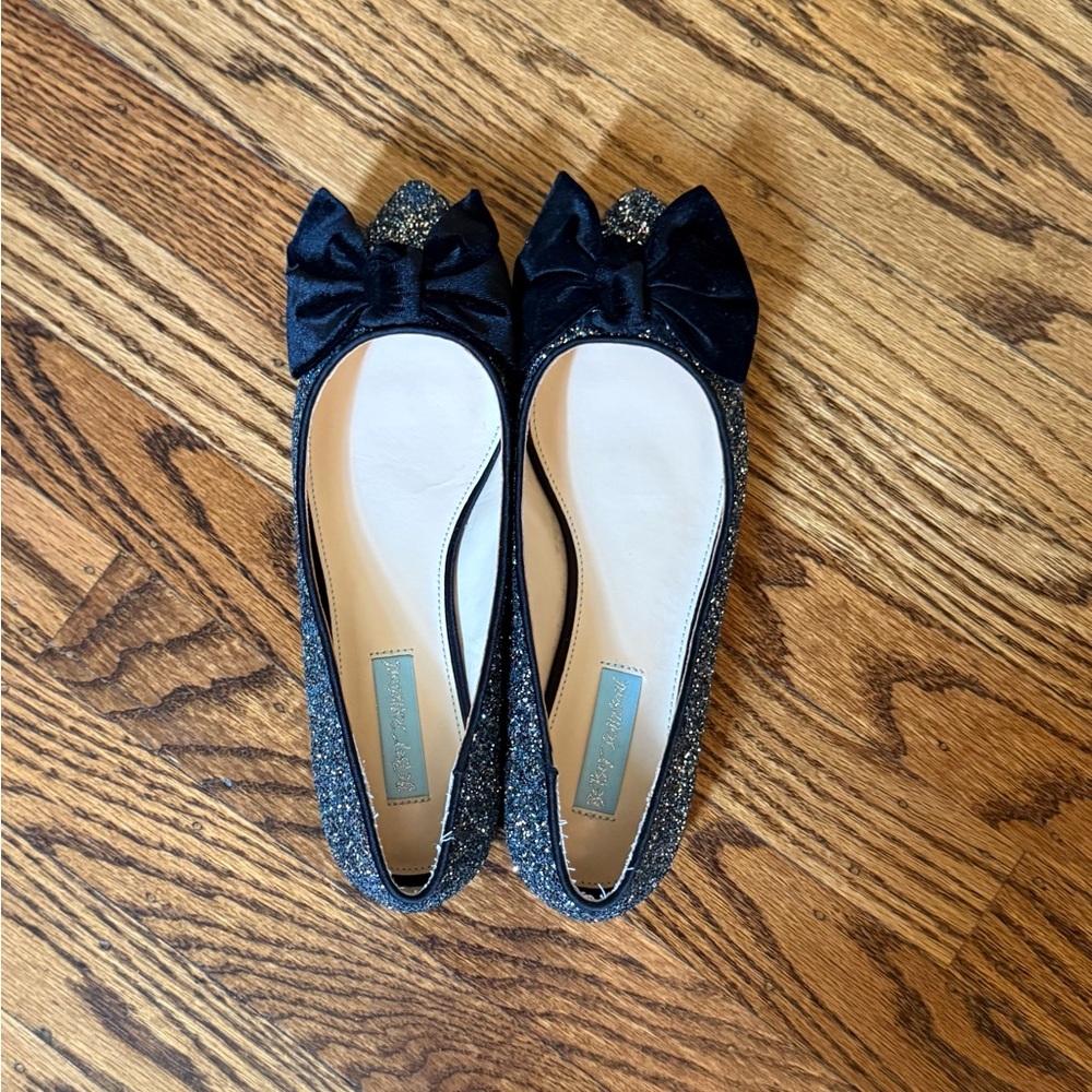 Betsey Johnson Sparkly Flats with Bow
